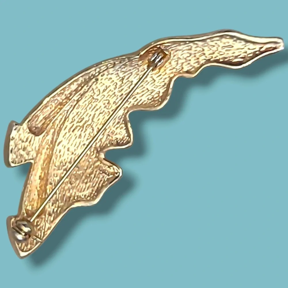 Vintage Modernist Two-tone Rhinestone Abstract Brooch Pin